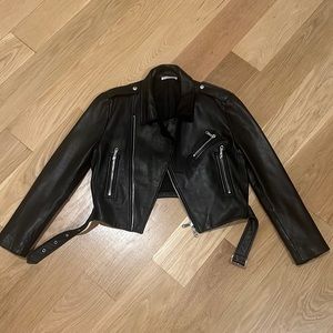 Rebecca Minkoff Cropped Leather Jacket, Small